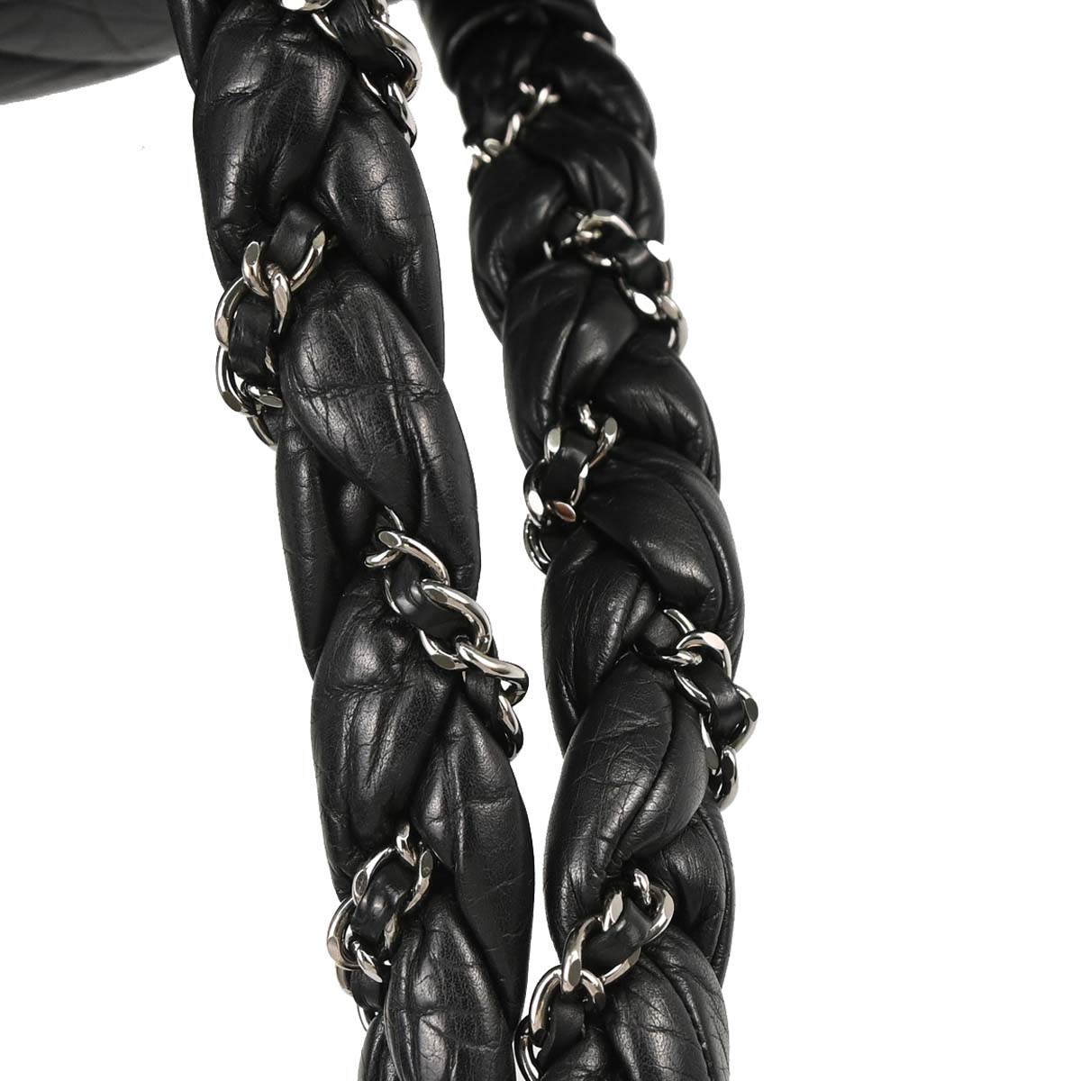 Chanel 2005-2006 Black Calfskin Lady Braid Bowler Bag Handbag