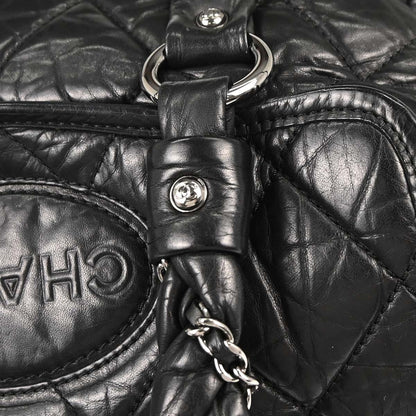 Chanel 2005-2006 Black Calfskin Lady Braid Bowler Bag Handbag