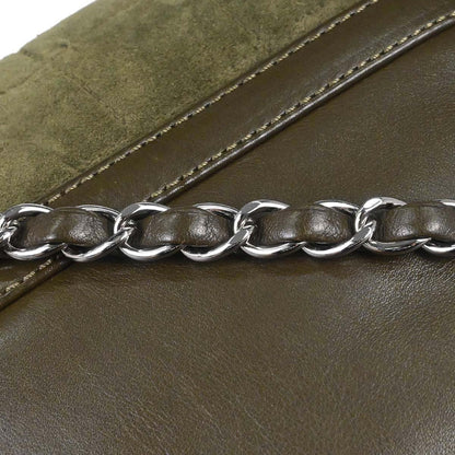 Chanel 2008-2009 Khaki Suede Sport Line Choco Bar Shoulder Bag