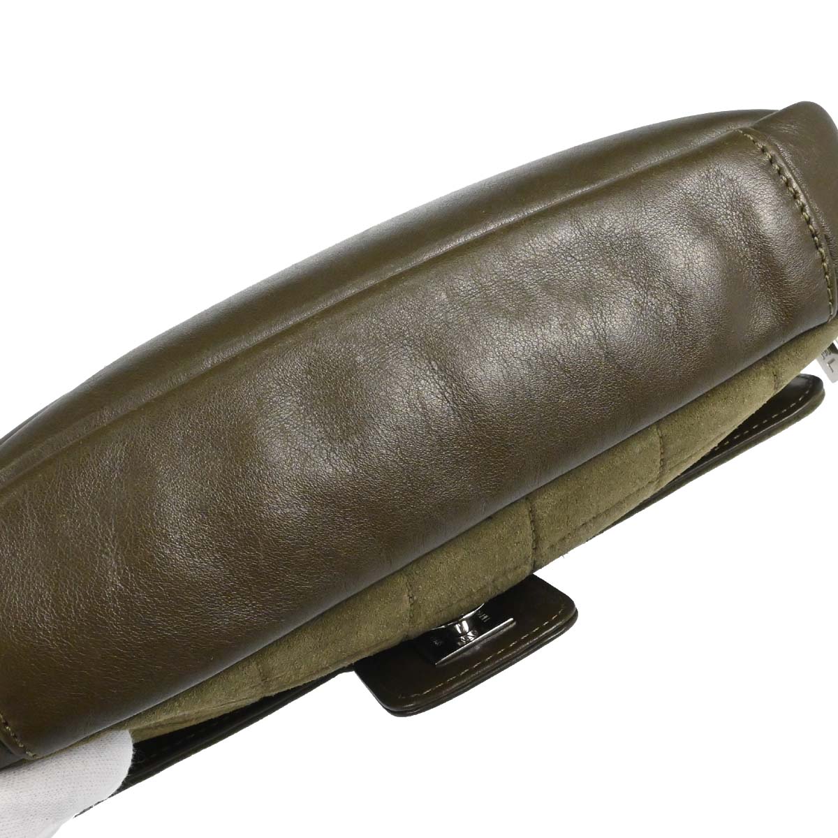 Chanel 2008-2009 Khaki Suede Sport Line Choco Bar Shoulder Bag