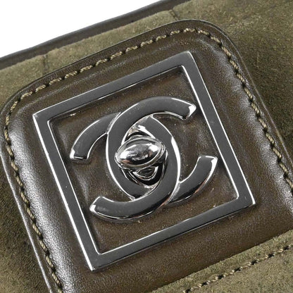 Chanel 2008-2009 Khaki Suede Sport Line Choco Bar Shoulder Bag