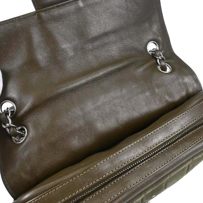 Chanel 2008-2009 Khaki Suede Sport Line Choco Bar Shoulder Bag