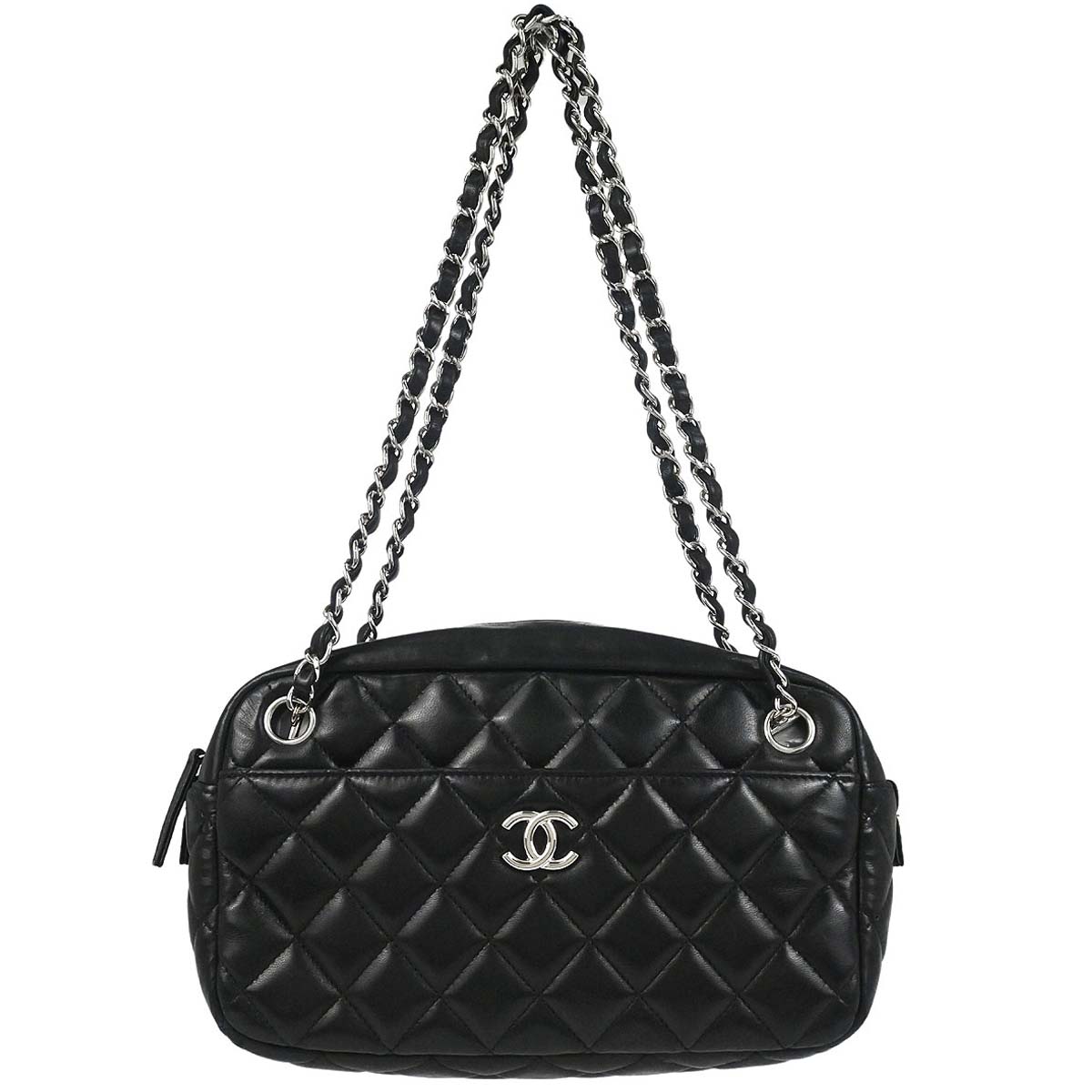 Chanel 2008-2009 Black Lambskin Camera Case Handbag