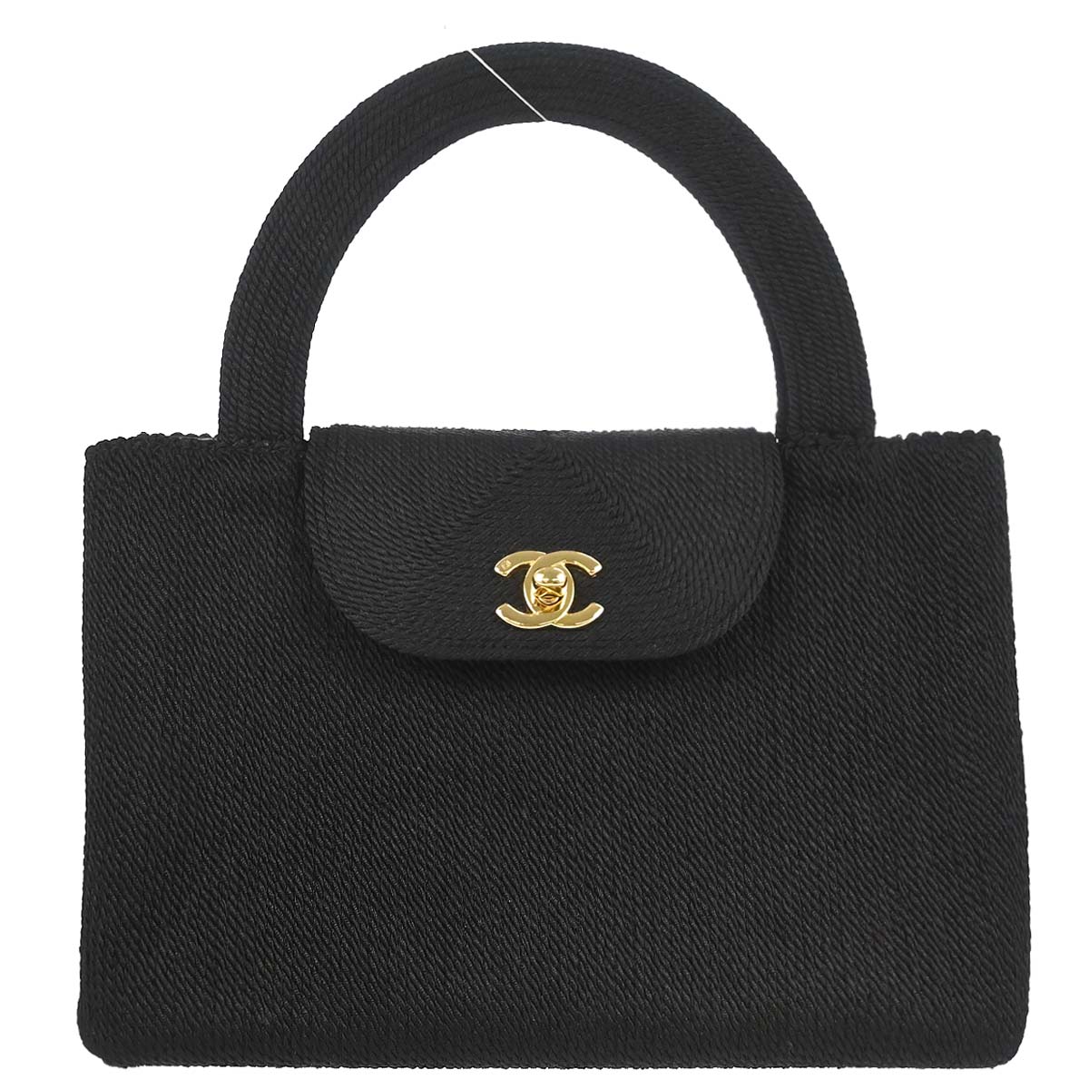 Chanel 1997-1999 Black Silk Rope Handbag