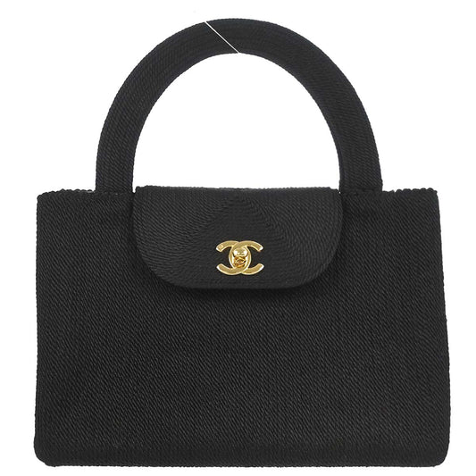 Chanel 1997-1999 Black Silk Rope Handbag