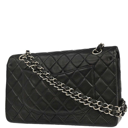 Chanel 2000-2002 Black Lambskin Medium Classic Double Flap Shoulder Bag