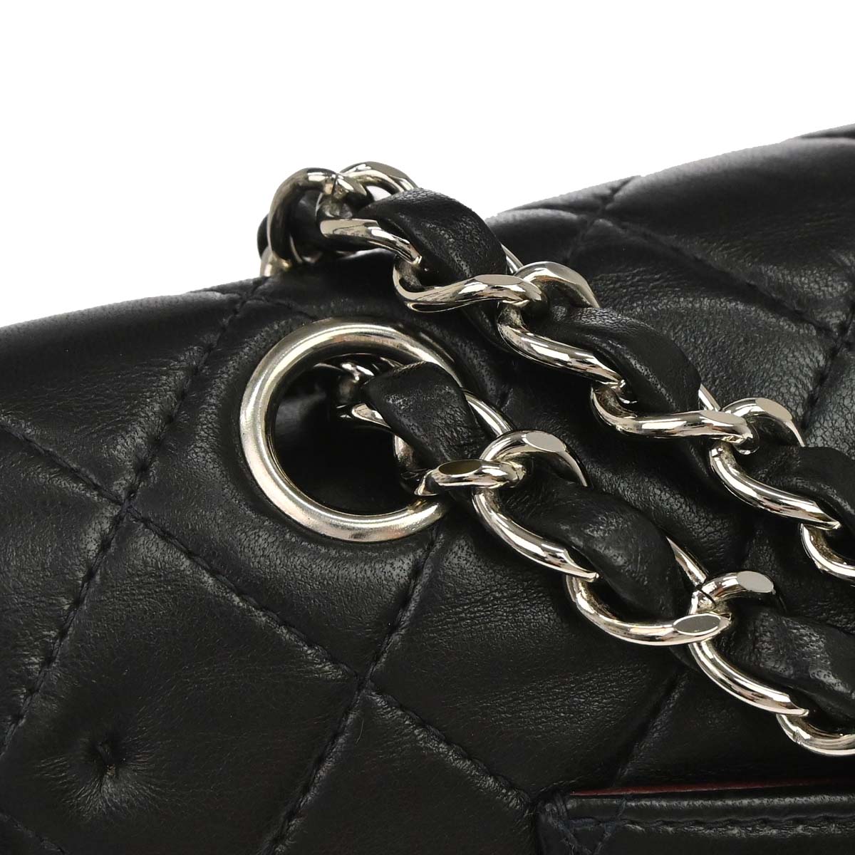 Chanel 2000-2002 Black Lambskin Medium Classic Double Flap Shoulder Bag