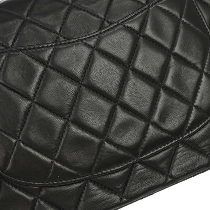 Chanel 2000-2002 Black Lambskin Medium Classic Double Flap Shoulder Bag