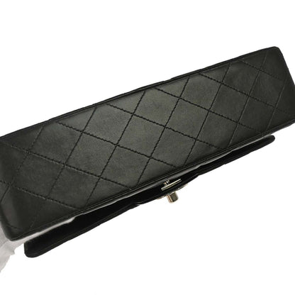 Chanel 2000-2002 Black Lambskin Medium Classic Double Flap Shoulder Bag