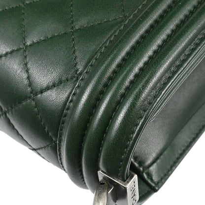 Boy Chanel 2014-2015 Green Lambskin Medium Shoulder Bag