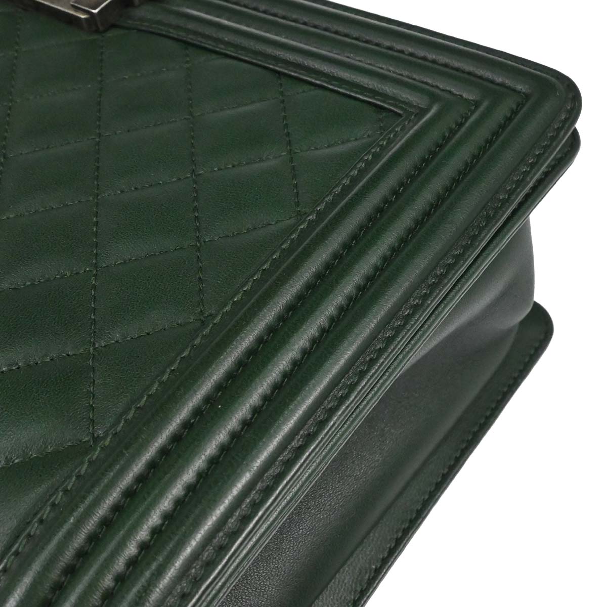 Boy Chanel 2014-2015 Green Lambskin Medium Shoulder Bag