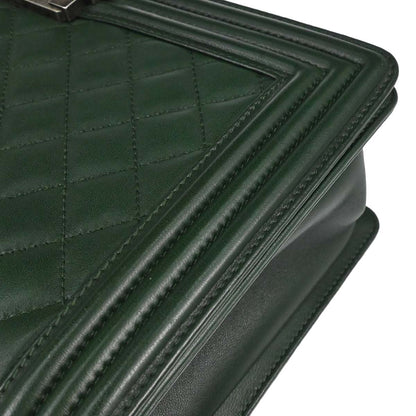 Boy Chanel 2014-2015 Green Lambskin Medium Shoulder Bag
