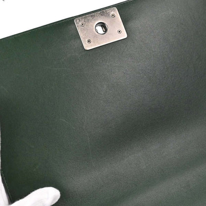 Boy Chanel 2014-2015 Green Lambskin Medium Shoulder Bag