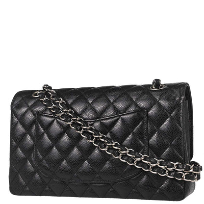 Chanel Black Caviar Skin Medium Classic Double Flap Shoulder Bag