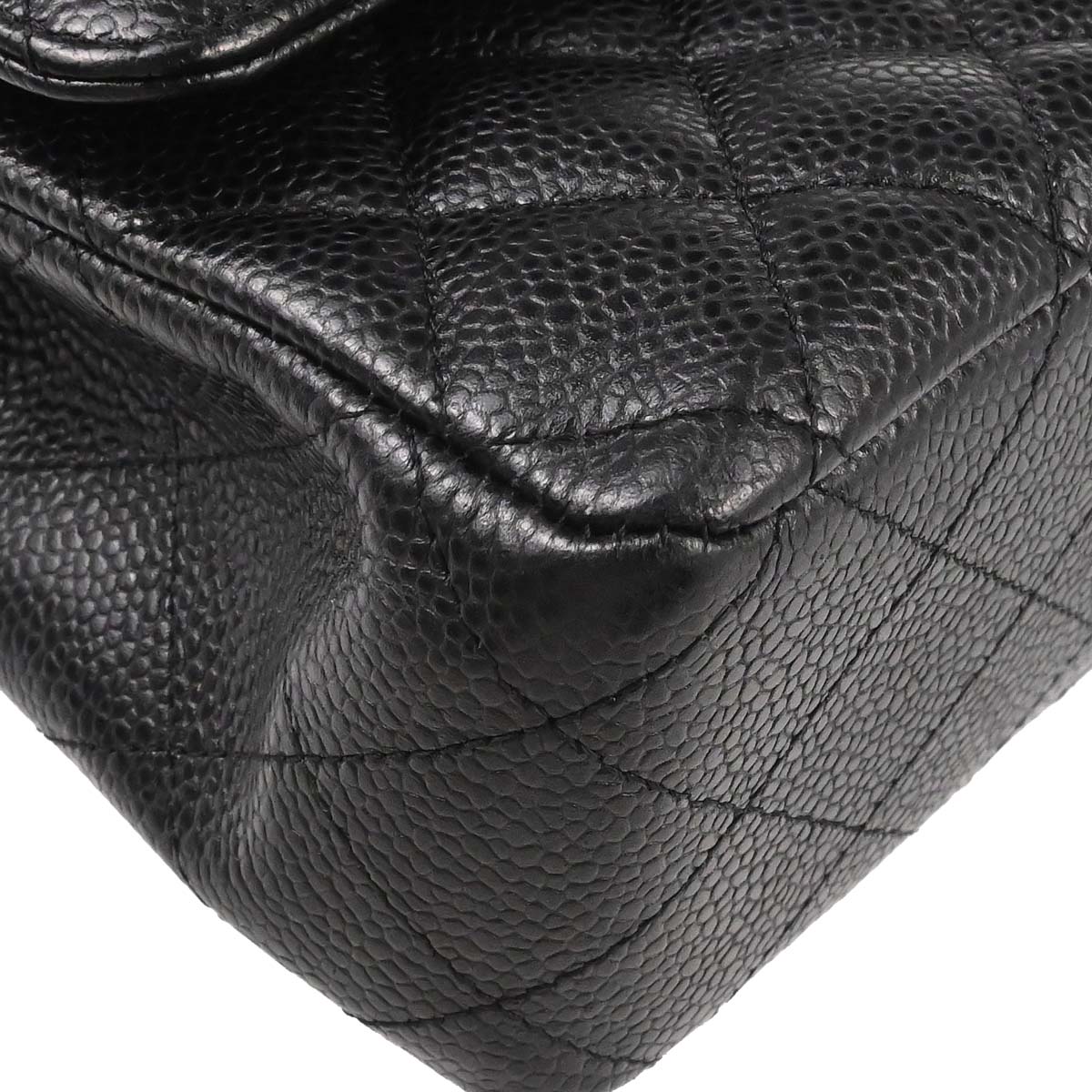 Chanel Black Caviar Skin Medium Classic Double Flap Shoulder Bag