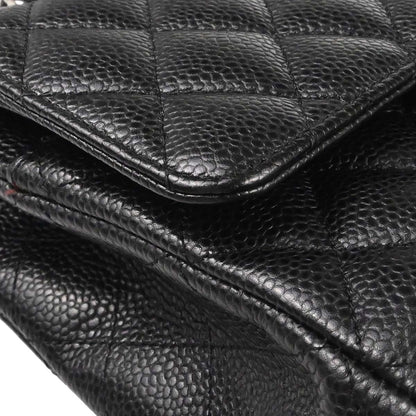Chanel Black Caviar Skin Medium Classic Double Flap Shoulder Bag
