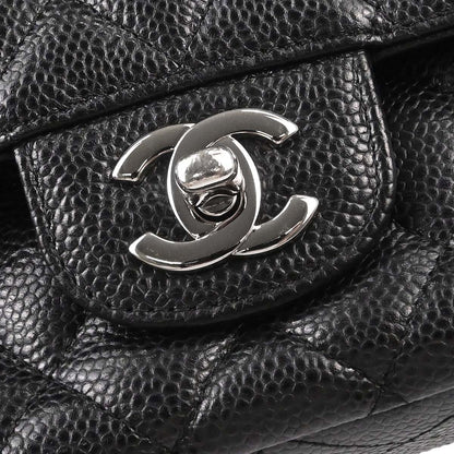 Chanel Black Caviar Skin Medium Classic Double Flap Shoulder Bag