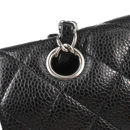 Chanel Black Caviar Skin Medium Classic Double Flap Shoulder Bag