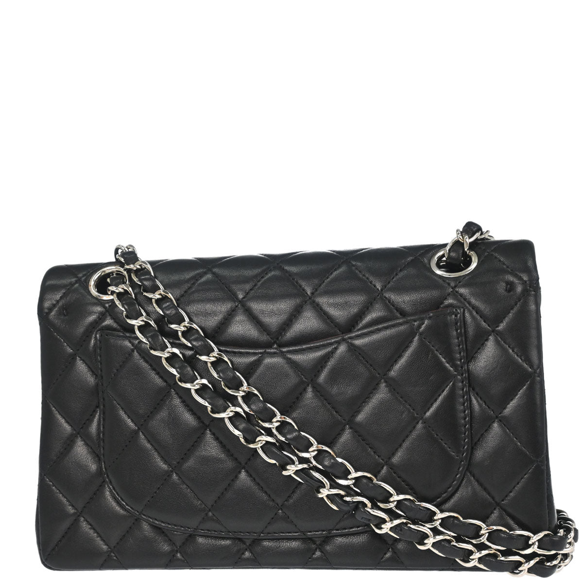 Chanel 1997-1999 Black Lambskin Small Classic Double Flap Shoulder Bag