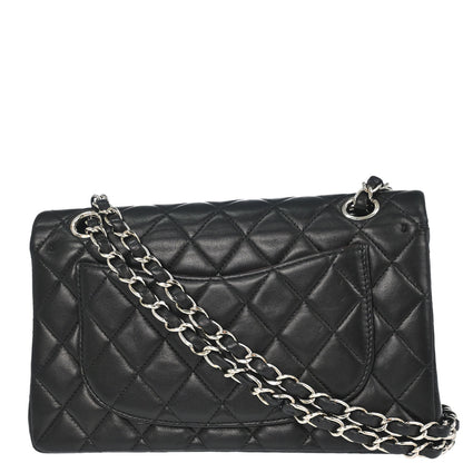 Chanel 1997-1999 Black Lambskin Small Classic Double Flap Shoulder Bag