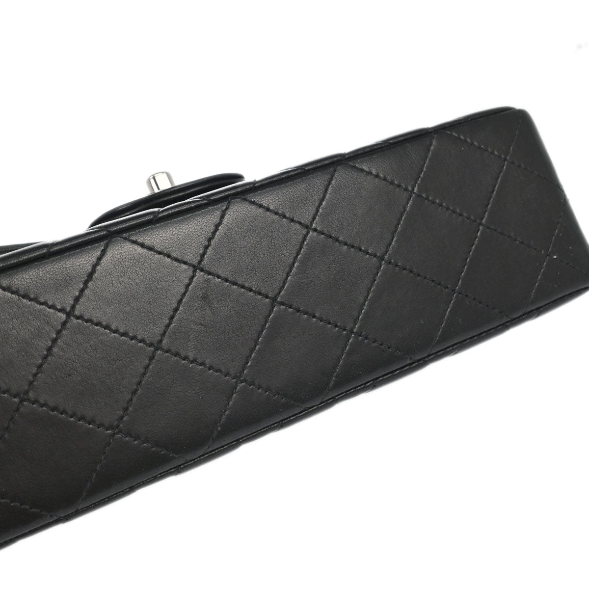 Chanel 1997-1999 Black Lambskin Small Classic Double Flap Shoulder Bag