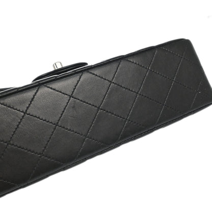 Chanel 1997-1999 Black Lambskin Small Classic Double Flap Shoulder Bag
