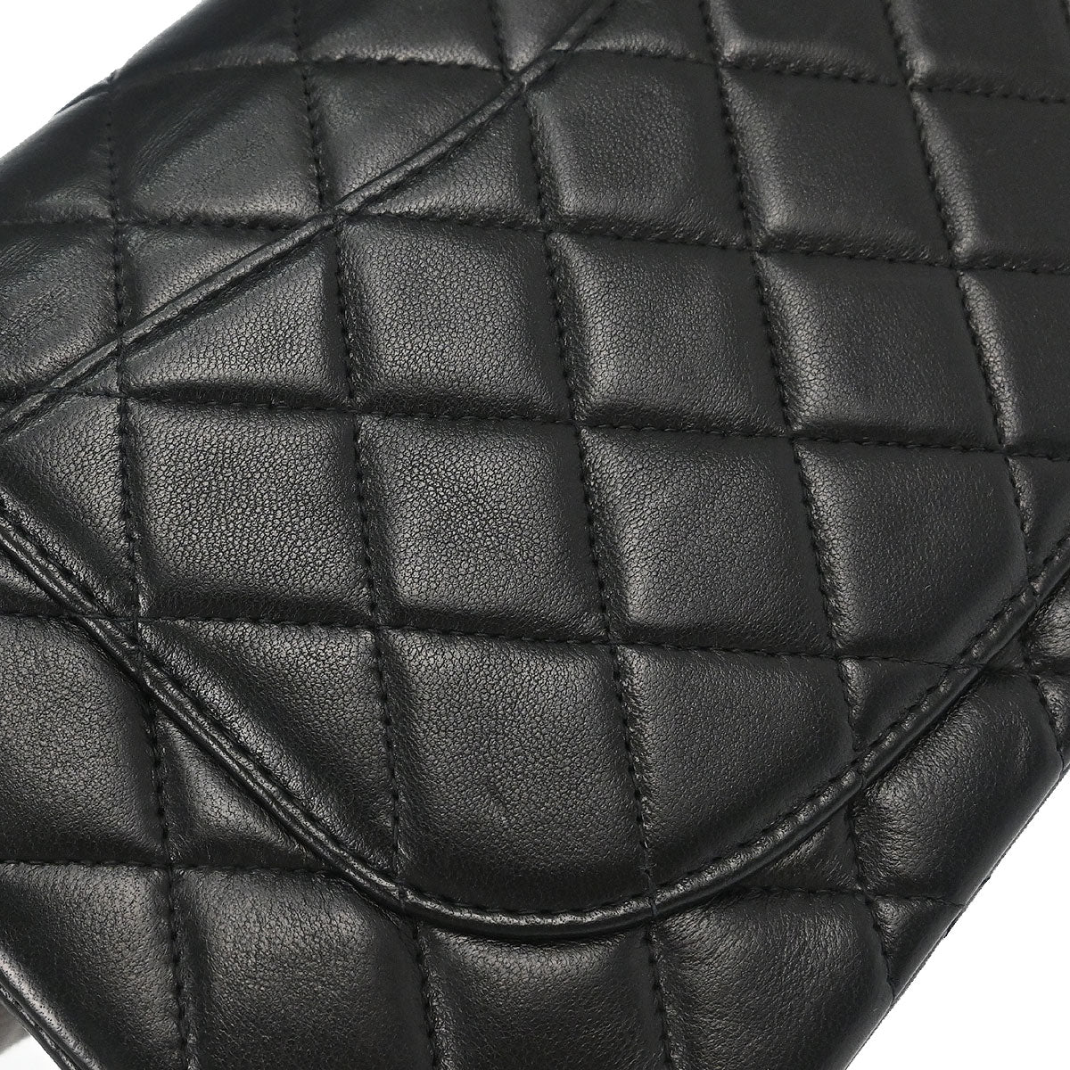 Chanel 1997-1999 Black Lambskin Small Classic Double Flap Shoulder Bag