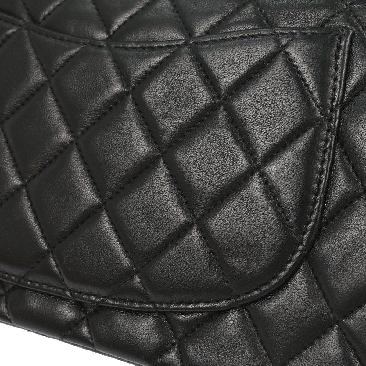 Chanel 1997-1999 Black Lambskin Small Classic Double Flap Shoulder Bag