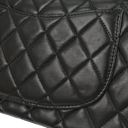 Chanel 1997-1999 Black Lambskin Small Classic Double Flap Shoulder Bag