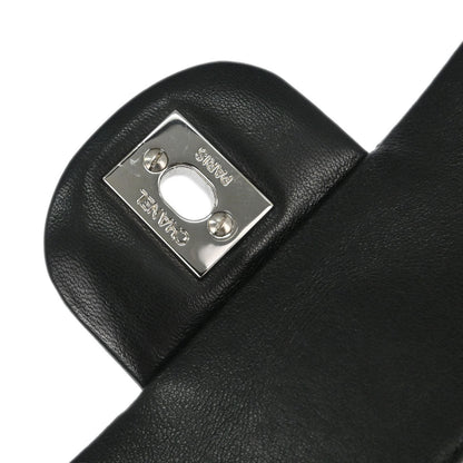 Chanel 1997-1999 Black Lambskin Small Classic Double Flap Shoulder Bag