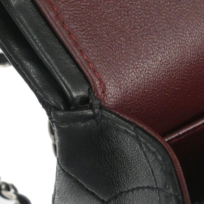 Chanel 1997-1999 Black Lambskin Small Classic Double Flap Shoulder Bag