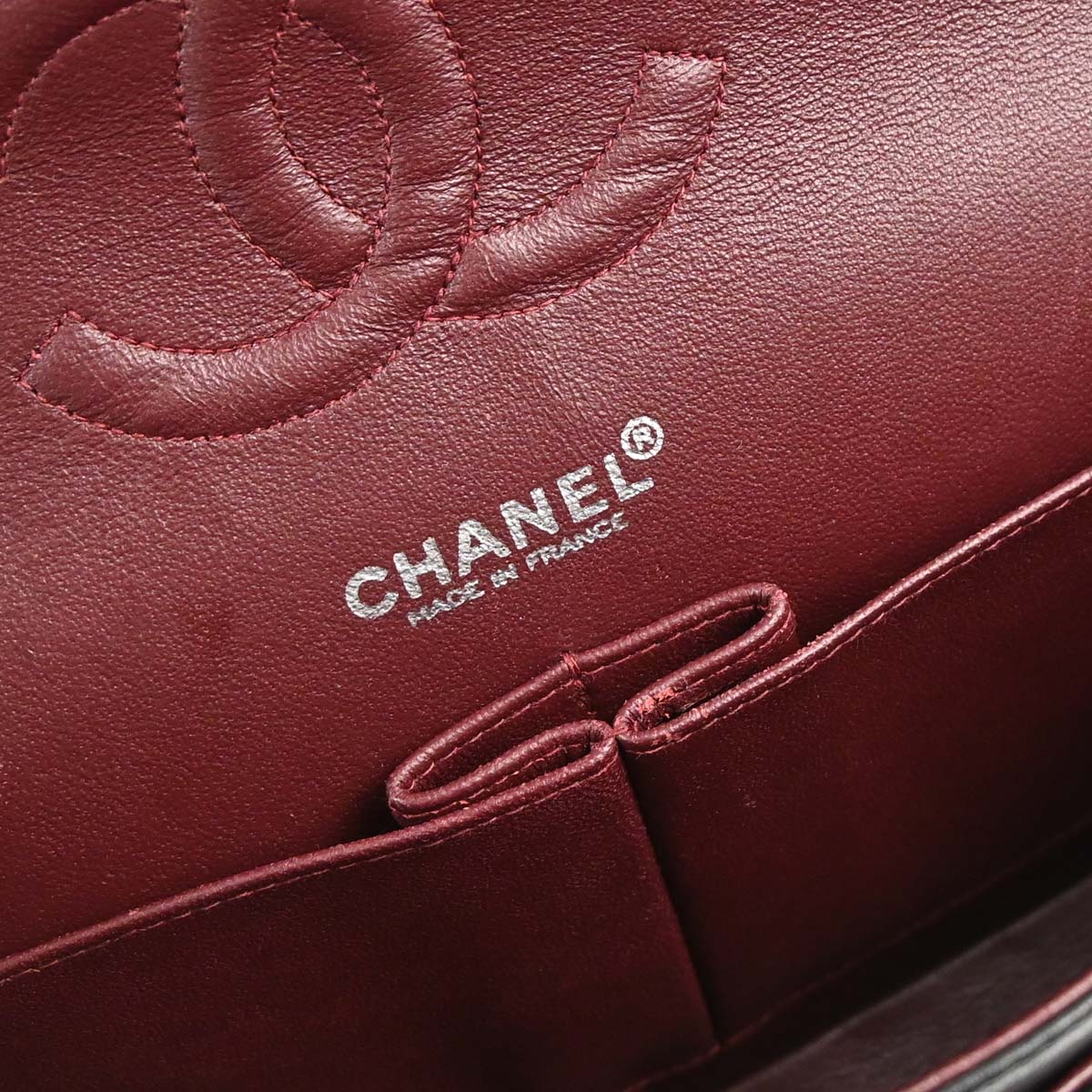 Chanel 2000-2002 Black Lambskin Medium Classic Double Flap Shoulder Bag