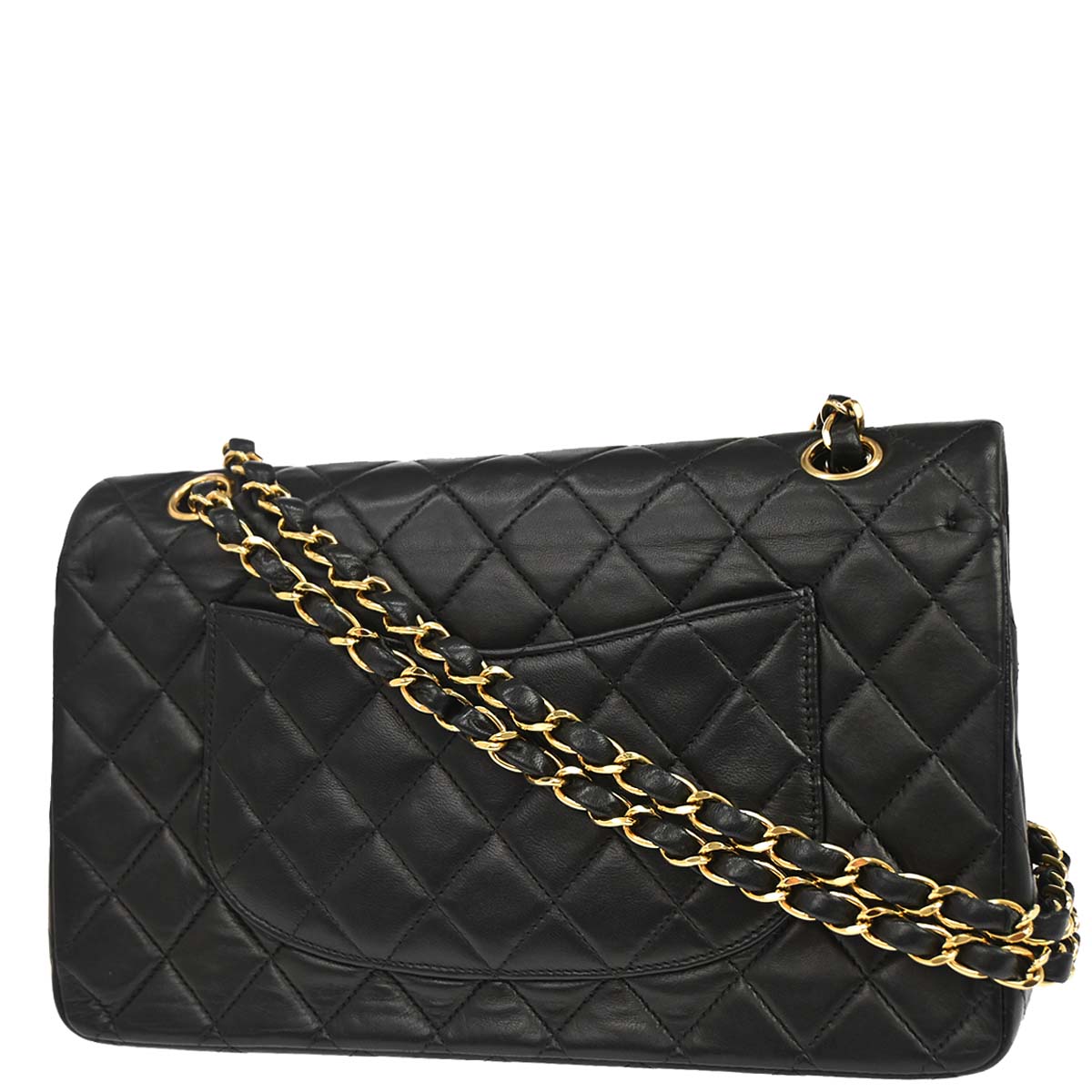 Chanel Black Lambskin Medium Classic Double Flap Shoulder Bag