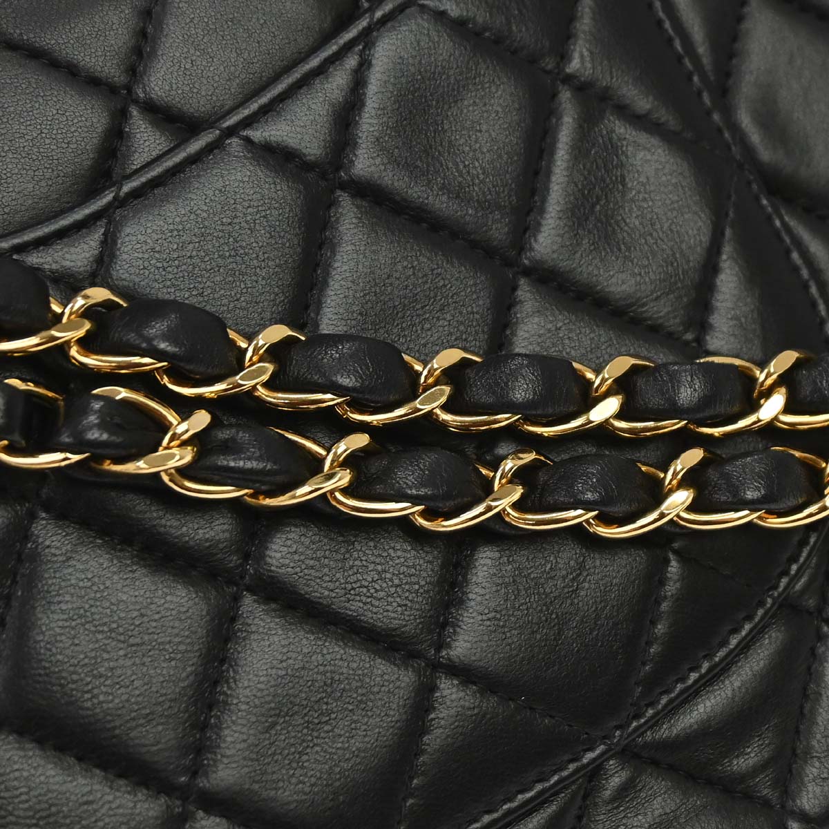 Chanel Black Lambskin Medium Classic Double Flap Shoulder Bag