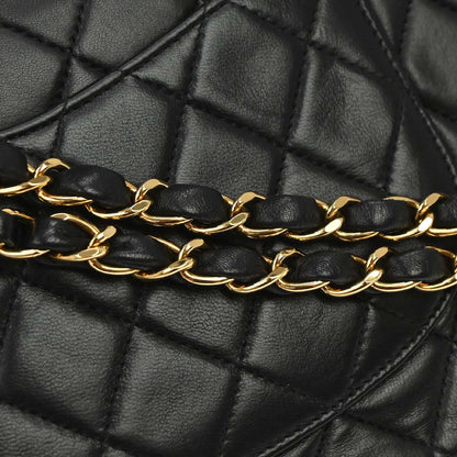 Chanel Black Lambskin Medium Classic Double Flap Shoulder Bag