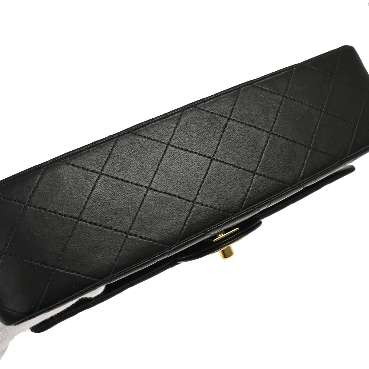 Chanel Black Lambskin Medium Classic Double Flap Shoulder Bag