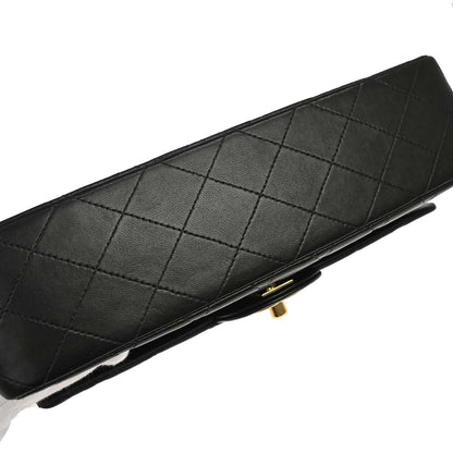 Chanel Black Lambskin Medium Classic Double Flap Shoulder Bag