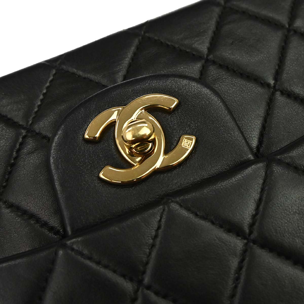 Chanel Black Lambskin Medium Classic Double Flap Shoulder Bag