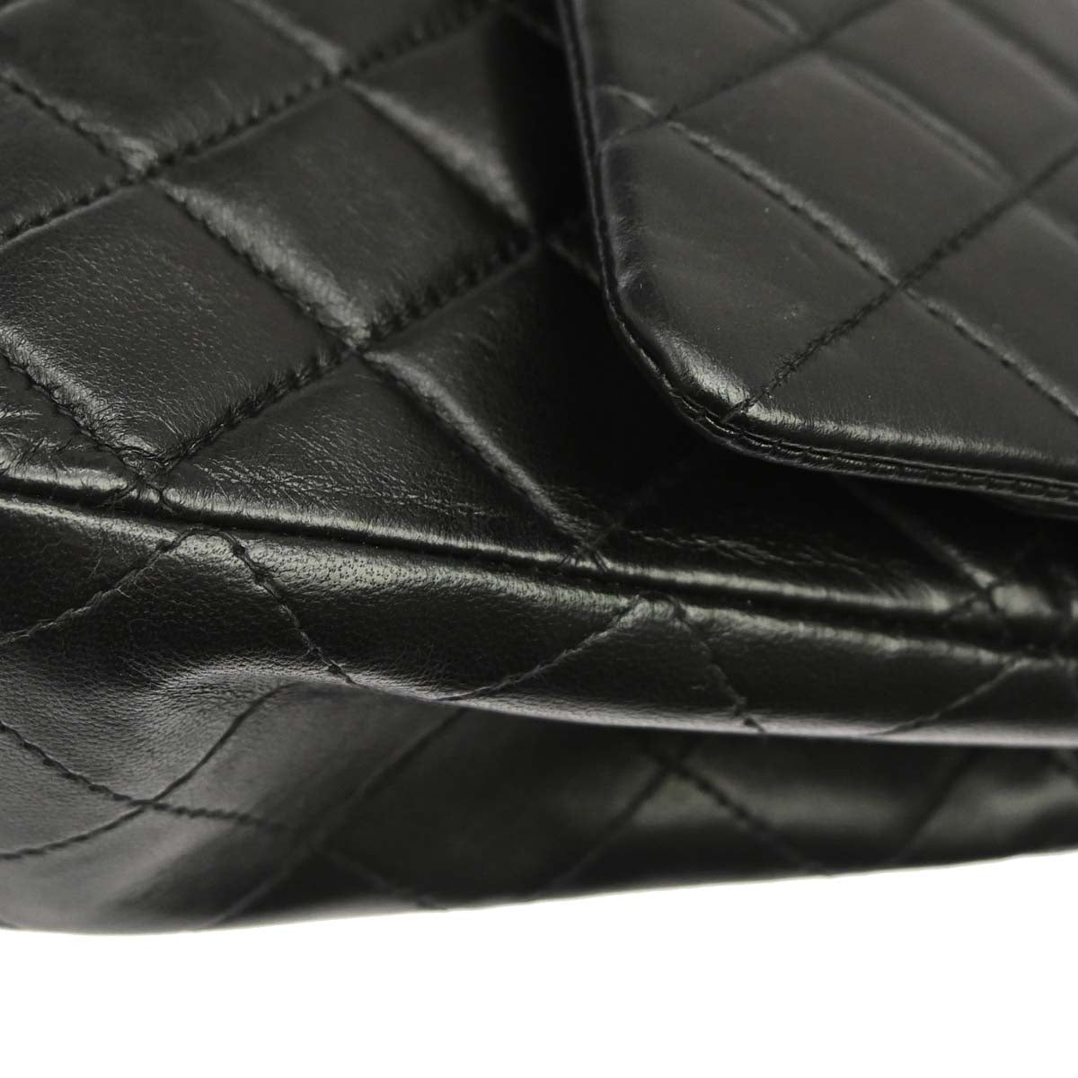 Chanel Black Lambskin Medium Classic Double Flap Shoulder Bag