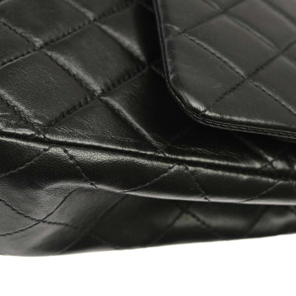 Chanel Black Lambskin Medium Classic Double Flap Shoulder Bag