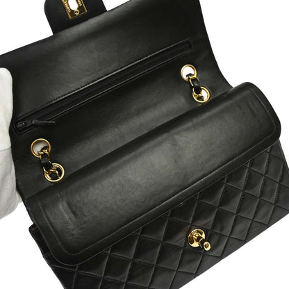 Chanel Black Lambskin Medium Classic Double Flap Shoulder Bag