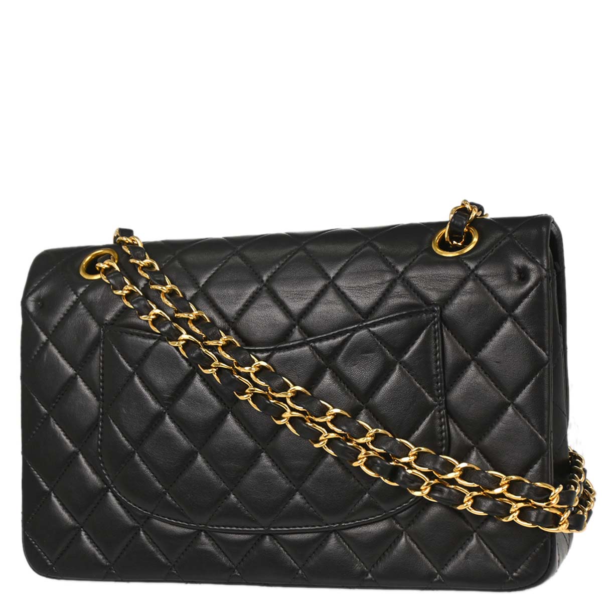 Chanel Black Lambskin Medium Classic Double Flap Shoulder Bag