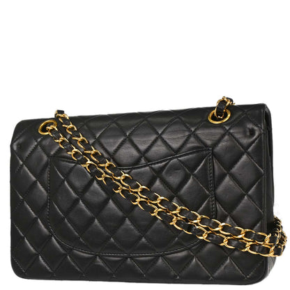 Chanel Black Lambskin Medium Classic Double Flap Shoulder Bag