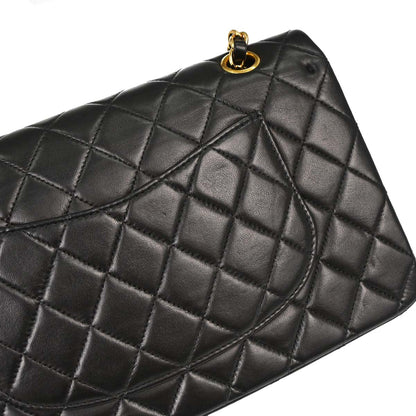 Chanel Black Lambskin Medium Classic Double Flap Shoulder Bag
