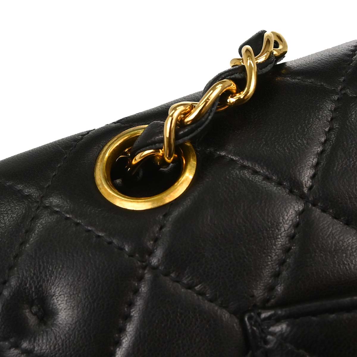 Chanel Black Lambskin Medium Classic Double Flap Shoulder Bag