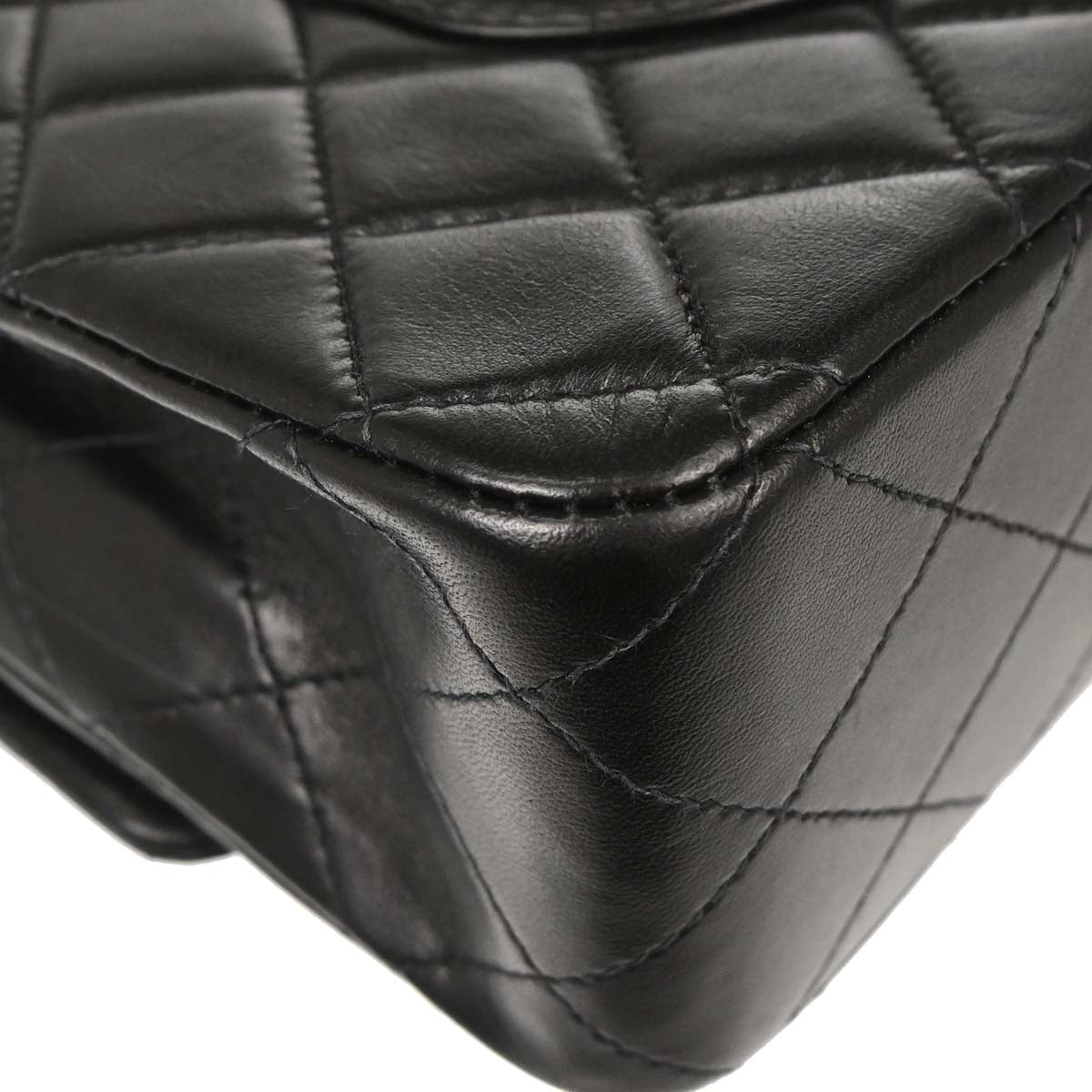 Chanel Black Lambskin Medium Classic Double Flap Shoulder Bag