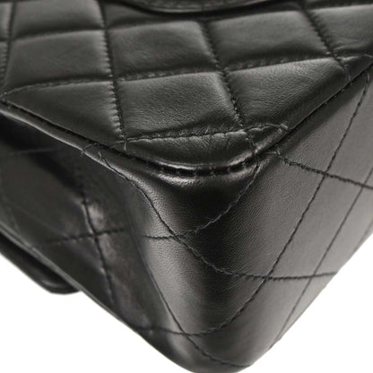 Chanel Black Lambskin Medium Classic Double Flap Shoulder Bag