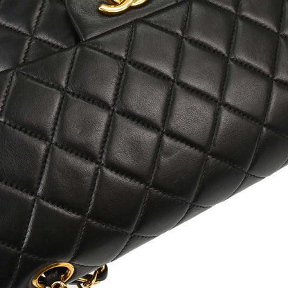Chanel Black Lambskin Medium Classic Double Flap Shoulder Bag