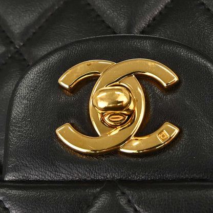 Chanel Black Lambskin Medium Classic Double Flap Shoulder Bag