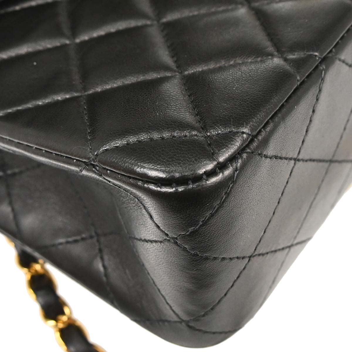 Chanel Black Lambskin Medium Classic Double Flap Shoulder Bag